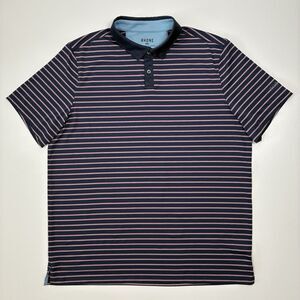 Rhone Golf Sport Polo Shirt Mens XL Blue Red Striped Performance Stretch Active